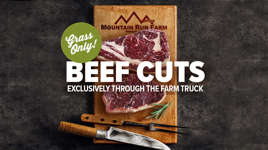 Grassfed, grass only beef cuts - pasture raised in Bedford County, Virginia - by Mountain Run Farm